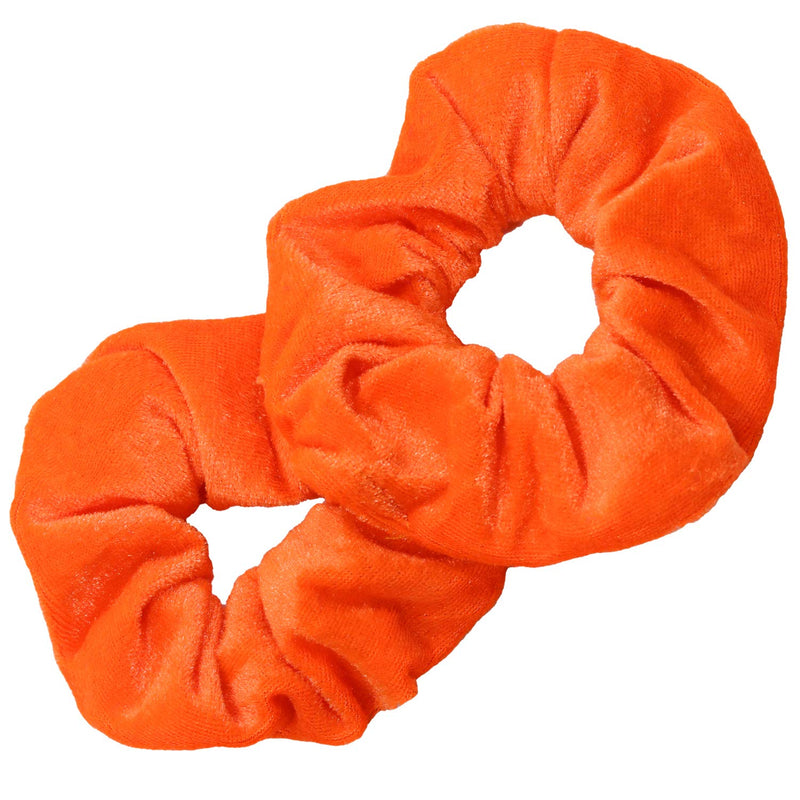 Kenz Laurenz Scrunchies for Hair - 2 Velvet Hair Ties for Women Girls Hair Elastics Ponytail Holder Scrunchy Girl Accessories Elastic Hair Bands Scrunchie Pack (Orange) Kenz Laurenz Store