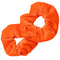 Kenz Laurenz Scrunchies for Hair - 2 Velvet Hair Ties for Women Girls Hair Elastics Ponytail Holder Scrunchy Girl Accessories Elastic Hair Bands Scrunchie Pack (Orange) Kenz Laurenz Store