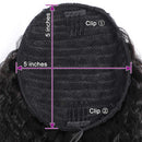 Wrap Drawstring Kinky Straight Human Hair Puff Ponytail Extensions with Clips Afro Yaki Brazilian Hair Natural Color Clip in Pony Tail Extensions Wavy Hair (10", yaki) ALISFEEL