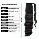 Stamped Glorious 24 Inch Long Body Wave Ponytail hair Extension Synthetic Heat Resistant Wrap Around Drawstring Curly Wavy Ponytail Hairpieces for Women(24Inch, 2