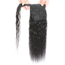 Corn Wave Ponytail Human Hair Extension Black Color Brazilian Hair Clip in Wrap Around Corn Wave Human Hair Ponytail 10A Grade Ponytail Hair Full Thick Bouncy Hair 130 Gram 16 Inch Feelgrace