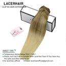 Lacer Silky Straight Clip in Hair Extensions Human Hair Lace Double Weft Ombre B