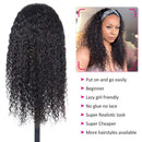 Eooma Headband Wig Curly Human Hair Wigs for Black Women 10A 22 Inch 180% Density Brazilian Kinky Curly Natural Human Hair Headband Wigs Scarf No Gel Gluelees Remy Hair Eooma