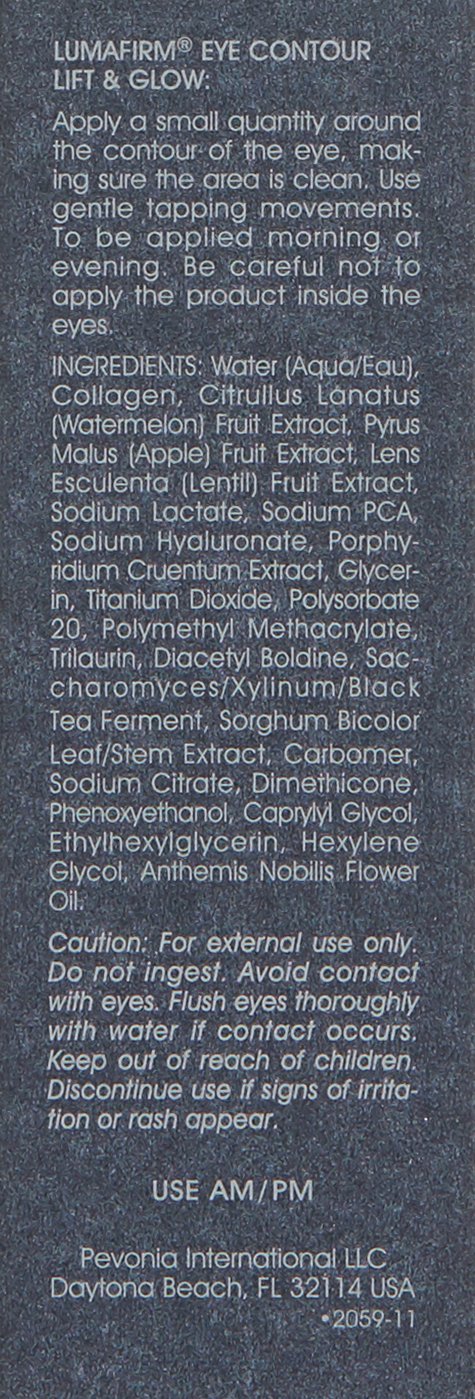 Pevonia Lumafirm Eye Contour - Eye Wrinkle Care - Lift, Firm, Smooth & Brighten Tired Eyes - Repair & Tighten Delicate Skin Around the Eyes - Proactive De-Aging Premium Beauty Products - 0.5 Fl Oz Pevonia