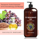 Brooklyn Botany Grapeseed Oil for Skin – 100% Pure and Cold Pressed – Carrier Oil for Essential Oils, Aromatherapy and Massage – Moisturizing Skin, Hair and Face – Therapeutic Grade – 16 fl Oz Brooklyn Botany Store