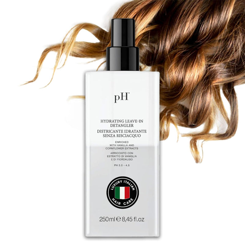 pH PURE HAIR Leave-In Detangler Spray – Curly Hair Detangler with Vanilla & Iris – Lightweight Curl Conditioner & Moisturizer for Shine, Frizz Control & Softness – Italian Luxury Hair Care - 8.45 Oz Infinity Warehouse