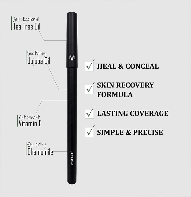 WOAK Stealth Fighter Pen - Concealer for Men – Hybrid Skin Care - Hide and Fight Blemishes (Medium) WOAK Store