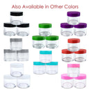 Beauticom 12 Piece 1 oz. USA Acrylic Round Clear Jars with Flat Top Lids for Creams, Lotions, Make Up, Cosmetics, Samples, Herbs, Ointments (12 Pieces Jars + Lids, WHITE) Beauticom