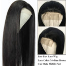 ISEE Hair 4x4 Lace Front Wigs Human Hair For Black Women Brazilian Straight Human Hair Lace Closure Wigs 180% Density Pre Plucked With Baby Hair Natural Color (24 Inch, Straight Human Hair Wigs) ISEE Store