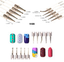 Beaute Galleria Bundle 50 Pieces Nail Art Tool Kit with Pouch - 5 Pieces Dotting Tool Marbleizing Pen (10 Sizes), 15 Pieces Acrylic Gel Detailing Painting Brushes Liners, 30 Pieces Striping Tapes BEAUTÉ GALLERIA