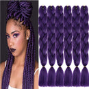 SHUOHAN 6 Packs Ombre Jumbo Braiding Hair Extensions 24 Inch High Temperature Synthetic Fiber Hair Extensions for Braiding (Deep Purple) SHUOHAN
