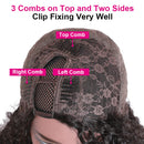 UNice Hair U Part Wig Human Hair Curly Wigs for Black Women Brazilian Virgin Hair Half Wigs Glueless Full Head U Shape Clip in Wig 150% Density 24inch UNICE Store