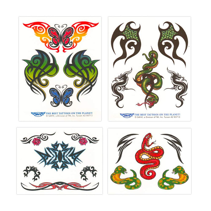 Tribal Tattoos Assortment ~ 2 Bags ~ 100 Assorted Designs Savvi