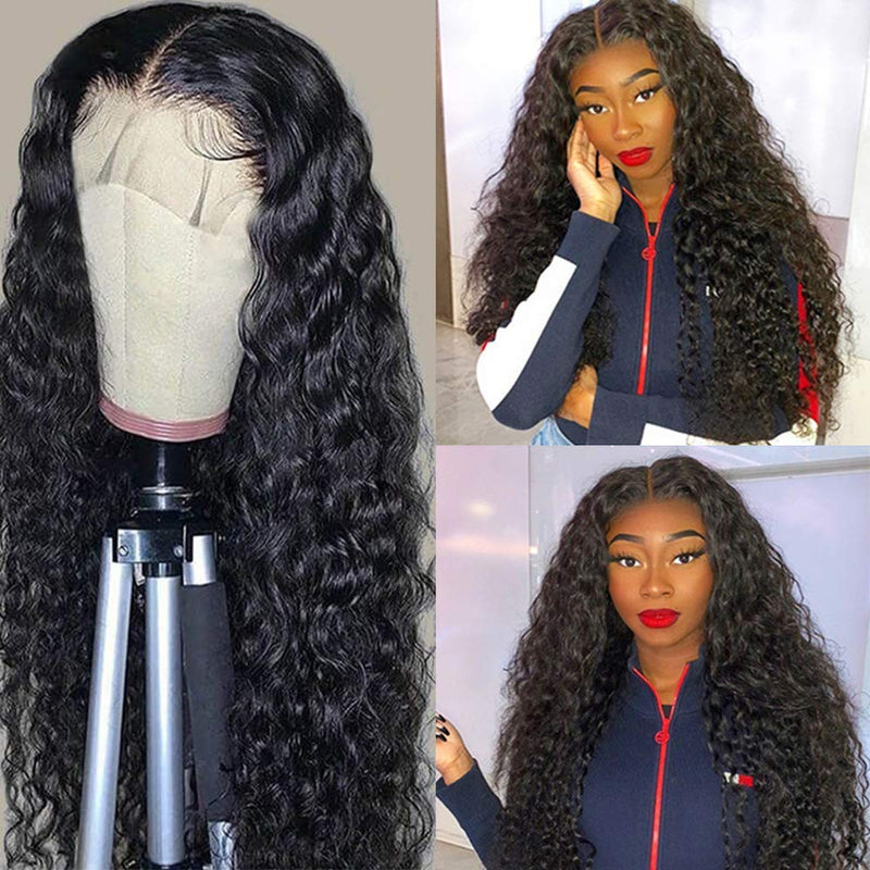 Zhuomei BEAUTY 28Inch 12A Lace Front Water Wave Human Hair Wigs for Black Women 4x4 Lace Closure Curly Human Hair Wigs Pre Plucked with Baby Hair 150% Density Brazilian Hair Wig 28, 4x4 water wave Zhuomei BEAUTY Store