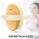 Metene 2 Pack Bamboo Dry Body Brushes, Shower Brush Wet and Dry Brushing, Dry brush for Cellulite and Lymphatic, Body Scrubber with Soft and Stiff Bristles, Suitable for All Kinds of Skin Metene