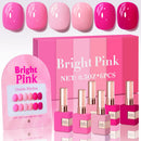 Double Rhythm 6 Pcs 15 ML Gel Polish Set Same Color Same Bottle Soak Off Gel Polish Kit Nail Art Manicure Salon DIY at Home for Women (Jelly Burgundy Red Glitter Silver -T6-56) Infinity Warehouse