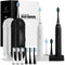 AquaSonic Duo Dual Handle Ultra Whitening 40,000 VPM Wireless Charging Electric ToothBrushes - 3 Modes with Smart Timers - 10 Dupont Brush Heads & 2 Travel Cases Included Aquasonic
