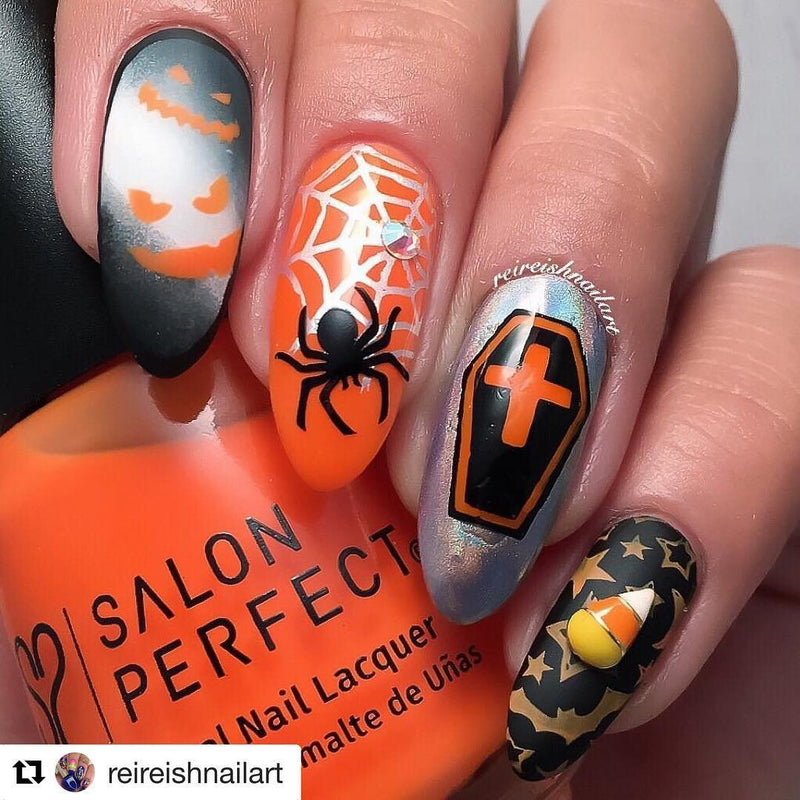 PUEEN Nail Art Stamping Plate - Halloween Party 01 - Theme Park Collection 125x65mm Unique Nailart Polish Stamping Manicure Image Plates Accessories Kit - BH000725 PUEEN
