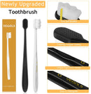 Adult Extra Soft Toothbrush with 20000 Soft Bristles, (Pack of 6) Micro Nano Manual Toothbrushes for Protect Sensitive Gums, Black/White VEGOLS