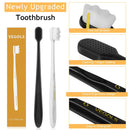Adult Extra Soft Toothbrush with 20000 Soft Bristles, (Pack of 6) Micro Nano Manual Toothbrushes for Protect Sensitive Gums, Black/White VEGOLS