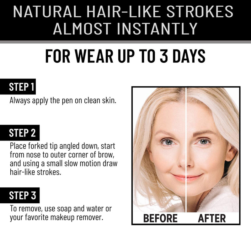 BELLA BROW By Dream Look, Microblading Eyebrow Pen with Precision Applicator (Single Pack - Blonde) – As Seen On TV, Natural Looking, Smudge Proof, Waterproof, Long Lasting Dream Look Bella Brow