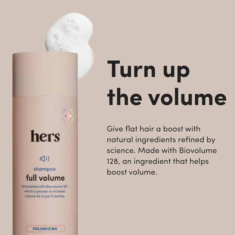 hers Full Volume Shampoo, 2 Pack - Volumizing Shampoo for Women with Biotin - Adds Lightweight Volume, Shine & Bounce - Coastal Cedar Citron - 2 x 6.4 fl oz Infinity Warehouse