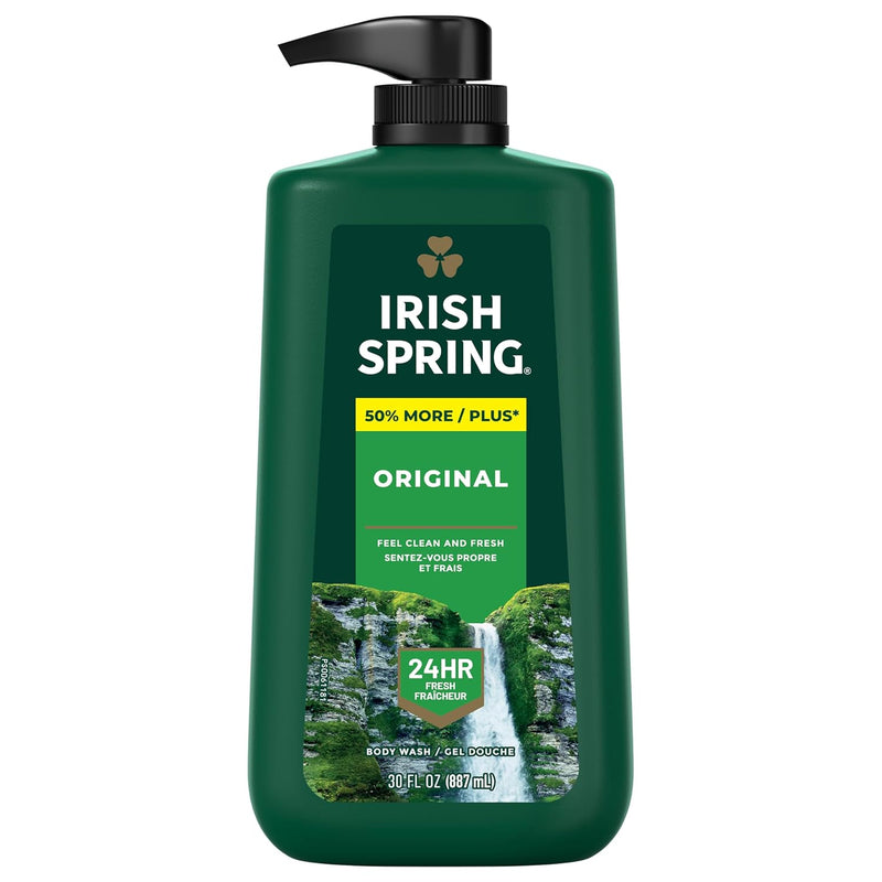 Irish Spring Original Clean Body Wash, 30 Oz Pump (Pack of 4) Infinity Warehouse