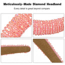 Hestiasko Fashion Diamond Headbands - Sparkling Rhinestone Headband Bling Hair Bands Durable Handmade Hairbands for Women Girls, Pink Hestiasko