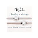 By Lilla Halo Elastic Hair Ties and Bracelets | Set of Two Hair Tie-Bracelets | Hair Accessories for Women | No Crease Hair Ties & Women’s Bracelets | Silver (Rose / Starfish) By Lilla