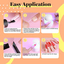 Beetles Coffin Nail Tips Nail Gel Kit, 2 In 1 Nail Gel Base Coat with Long False Nail and U V LED Nail Lamp for Acrylic Nail/Dip Powder Nails/Poly Nail Extension Gel Nail Art DIY Home beetles Gel Polish
