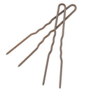 Amish Valley Products Hairpins Crinkled Heavy Duty Stainless Steel Handmade Hair Pin Use in place of Hair Clips Barrettes Bobby Pins Snag-less (2 1/2 inch, Brown) Amish Valley Products