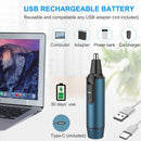 Ear and Nose Hair Trimmer 2022 Professional USB Rechargeable Nose Trimmer for Men and Women Ear Eyebrow Facial Hair Trimmer Body Grooming Kit IPX7 Waterproof Dual Edge Blades for Easy Cleansing AREYZIN