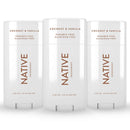 Native Deodorant | Natural Deodorant for Women and Men, Aluminum Free with Baking Soda, Probiotics, Coconut Oil and Shea Butter | Coconut & Vanilla - Pack of 3 Native