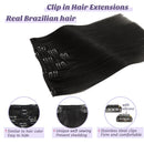 DOORES 120g 20 Inch Clip in Human Hair Extensions Natural Black Straight Remy Hair Extensions Clip in Real Hair Extensions 7pcs DOORES Store