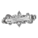 LUX ACCESSORIES Silver Marquise Cut Floral Clear Rhinestones Hair Clip LUX ACCESSORIES