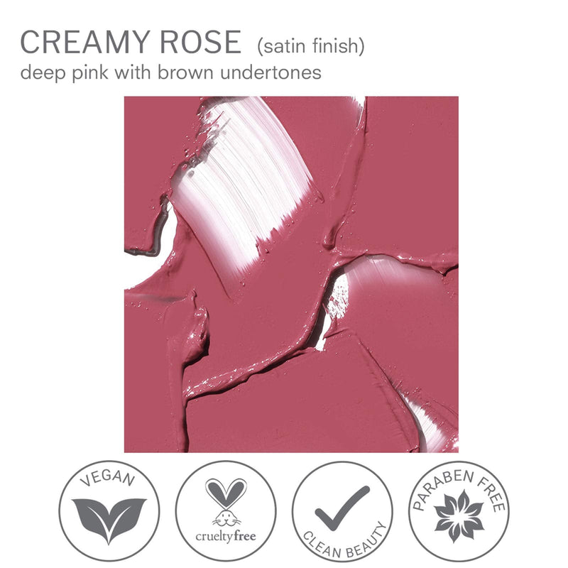 True + Luscious Super Moisture Lipstick - Vegan and Cruelty Free, Non Toxic Formula - 0.12oz, Shade: Creamy Rose True + Luscious