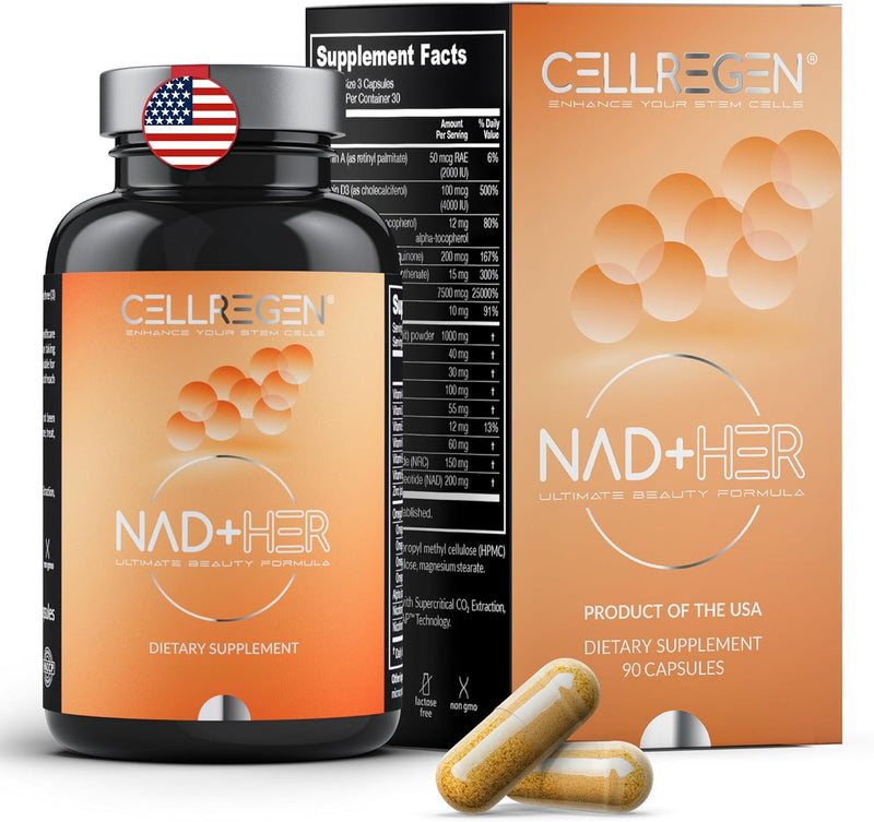 NAD HER NAD Supplement Nicotinamide Riboside Wellness Formula, Help Restore NAD Levels, Anti-Ageing Supports Rejuvenating Skin Cells, NAD Supplement for Women, Non-GMO, 90 Capsules Infinity Warehouse