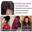 ISEE Hair Transparent Lace Front Wigs Human Hair 10A Brazilian Straight Human Hair Wigs for Black Women 150% Density Pre Plucked with Baby Hair Bleached Knots Natural Color (13x4 Lace Front, 16inch) ISEE