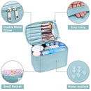 Travel Makeup Bag Large Cosmetic Bag Make up Case Organizer for Women and Girls (Small, Sky Blue) Narwey Store