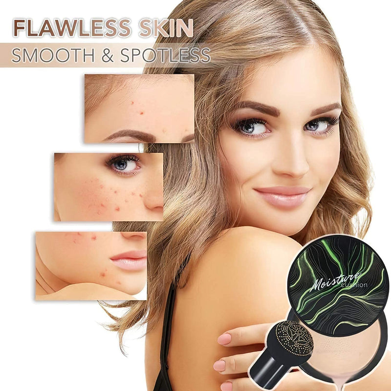 Mushroom Head Foundation,Air Cushion CC Cream BB Cream, Moisturizing Concealer, Bright Makeup Base Long Lasting with Mushroom Makeup Sponge, Easy to Apply, Package may vary LATORICE