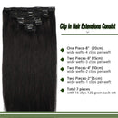 GOO GOO 14 Inch Clip in Hair Extensions Human Hair Natural Black 7pcs 120g Remy Hair Extensions Clip in Human Hair Straight Real Human Hair Extensions for Women GOO GOO Store