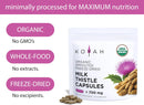 KOYAH - Organic Milk Thistle Capsules – Sprouted & Freeze-Dried – 700 mg per Capsule - Liver Support* - 150 Capsules (50 Servings) Infinity Warehouse