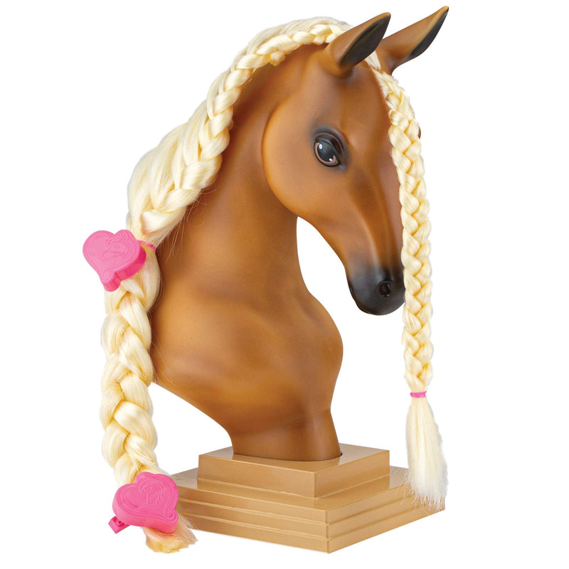 Breyer Horses Mane Beauty Horse Styling Head | SUNSET | Blonde Extra-Long Silky No Tangle Mane | 10" x 4.25" x 4.25" | Styling Book, Brush, Hair Coils, Hair Clips, Elastics | Horse Toy | Model