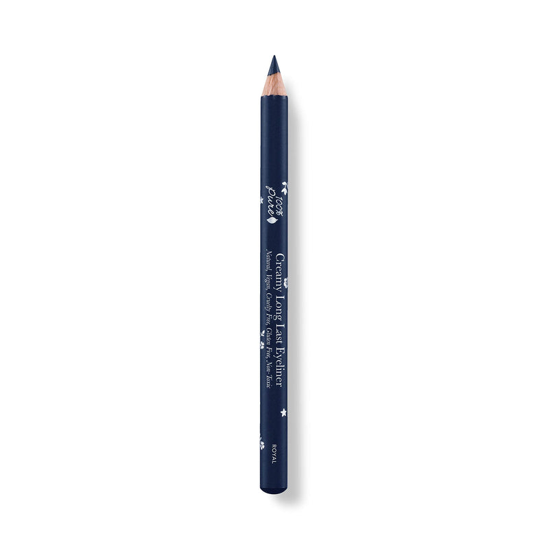 100% PURE Long Last Eyeliner, Royal, Creamy Eyeliner Pencil, Colored Eyeliner, Long-Lasting, Easy to Apply Eye Makeup, Vegan Makeup (Blue) - 0.14 oz 100% PURE