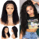 CYNOSURE 13x4 HD Transparent Lace Front Human Hair Wigs for Black Women 9A 180% Denisty Curly Lace Front Wigs Human Hair Pre Plucked with Baby Hair Natural Black Color 20inch CYNOSURE