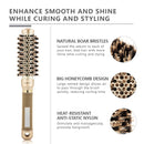Round Brush for Blow Drying, Hair Brush With Boar Bristle, Nano Thermal Ceramic Barrel Ionic Tech Hair Brush, for Styling,Curling and Straightening (2.4 Inch, Barrel 1 Inch) Shineming