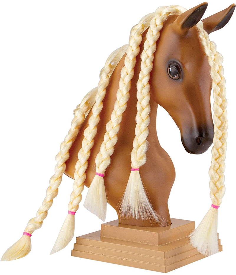 Breyer Horses Mane Beauty Horse Styling Head | SUNSET | Blonde Extra-Long Silky No Tangle Mane | 10" x 4.25" x 4.25" | Styling Book, Brush, Hair Coils, Hair Clips, Elastics | Horse Toy | Model