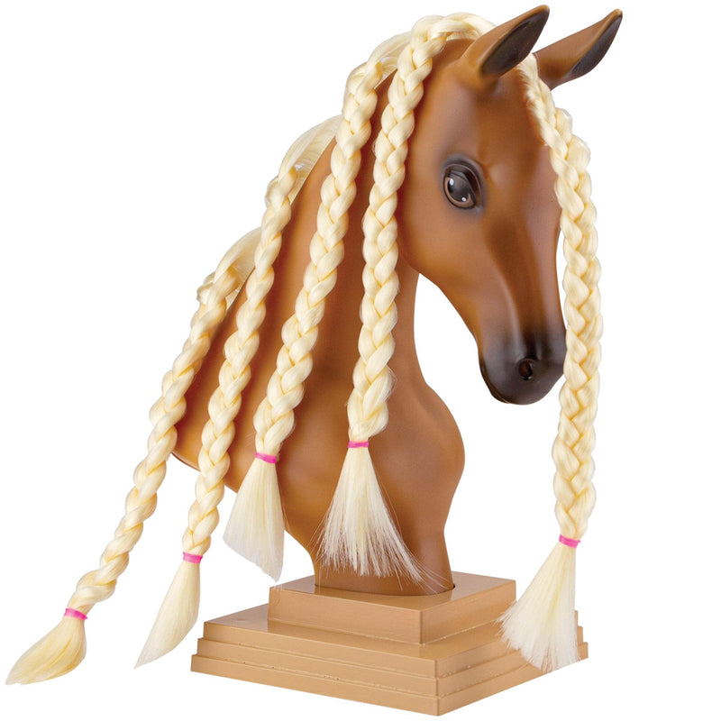 Breyer Horses Mane Beauty Horse Styling Head | SUNSET | Blonde Extra-Long Silky No Tangle Mane | 10" x 4.25" x 4.25" | Styling Book, Brush, Hair Coils, Hair Clips, Elastics | Horse Toy | Model