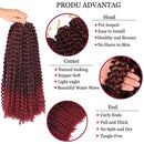 6 Pack Passion Twist Hair 14 Inch Ombre Burgundy Passion Twist Crochet Hair Synthetic Fiber Water Wave Crochet Hair for Butterfly Soft Locs Braidig Hair Extensions (14'', Tbug