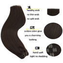 GOO GOO Hair Extensions Clip in Human Hair New Dark Brown 7pcs 120g 20 Inch Long Straight Human Hair Extensions Remy Clip in Hair Extensions Human Hair Real Hair Extensions GOO GOO Store